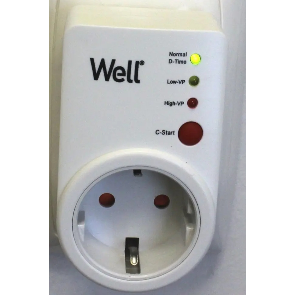 Stecher Schuko WELL ELAD-SH-PROT/VS-WL, protectie la joasa si inalta tensiune, 15A, alb