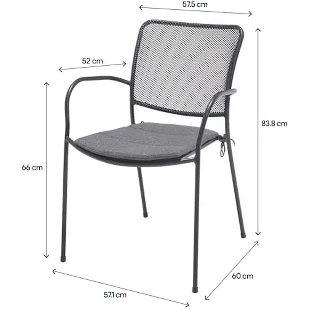 Scaun gradina GOODHOME Hania, 60 x 57.5 x 84 cm, negru