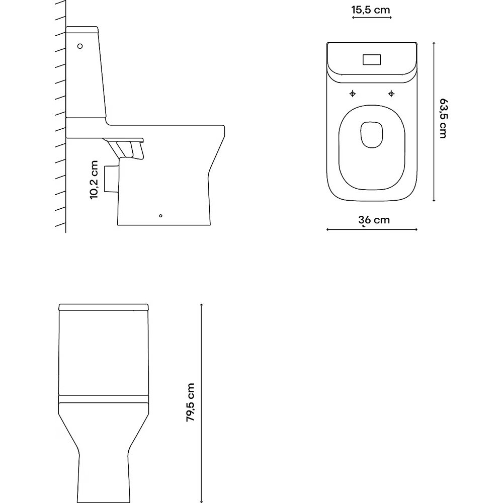 Set vas WC GoodHome Teesta, ceramica, evacuare orizontala, rezervor 3-4.5 l, Capac SoftClose, alb