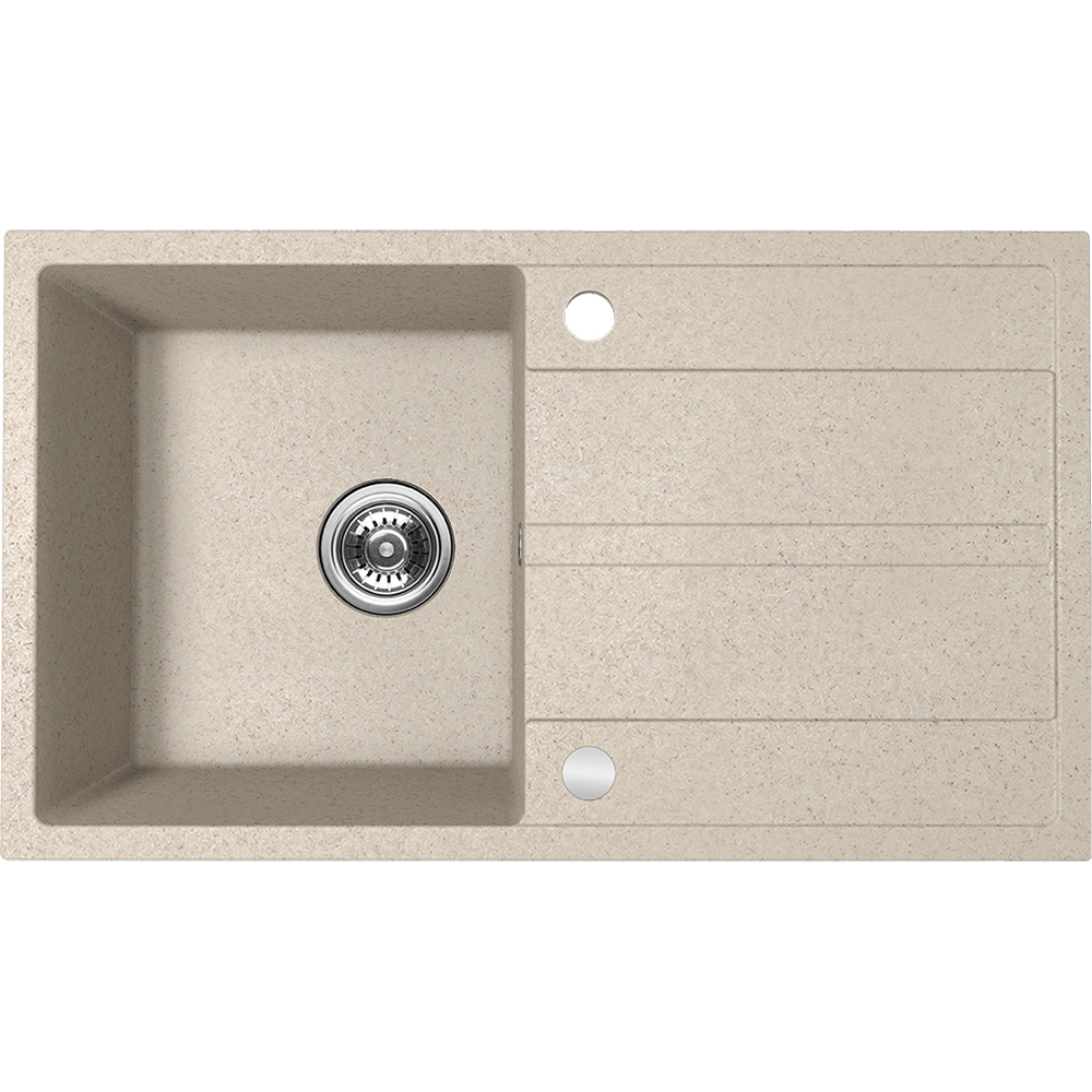 Pachet chiuveta LIDO S69E411Y, 1 cuva, granit + baterie, bej