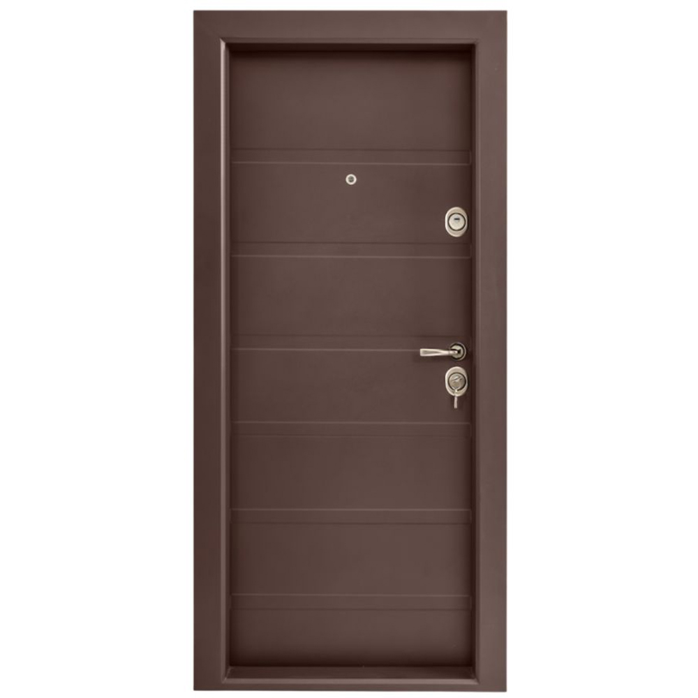 Usa exterior BR20, fara geam, stanga, metal, 88 x 205 cm, maro