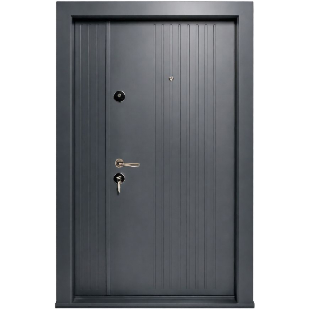 Usa exterior BR120, fara geam, dreapta, metal, 120 x 205 cm, antracit