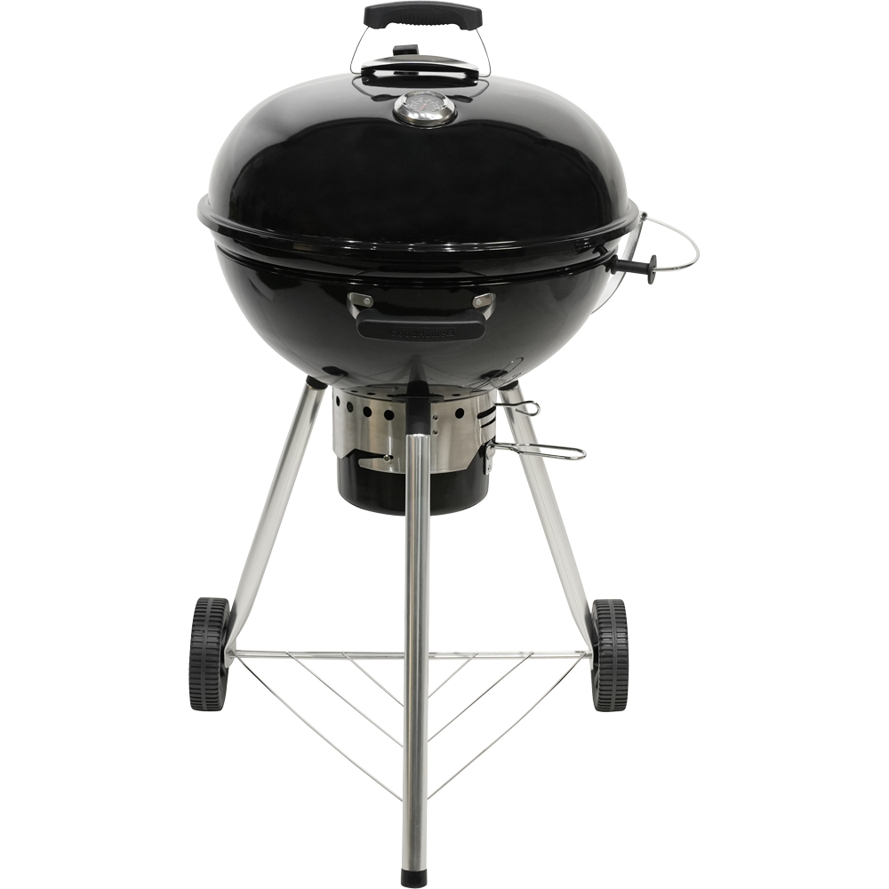 Gratar carbune GOODHOME Elland, 57 cm, 1 suprafata, 2 role, negru