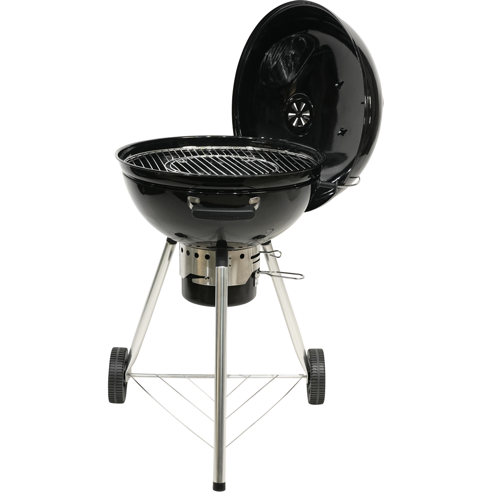Gratar carbune GOODHOME Elland, 57 cm, 1 suprafata, 2 role, negru