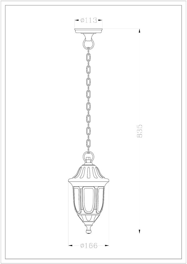 Lustra de exterior AVIDE, E27, 60W, IP44, negru