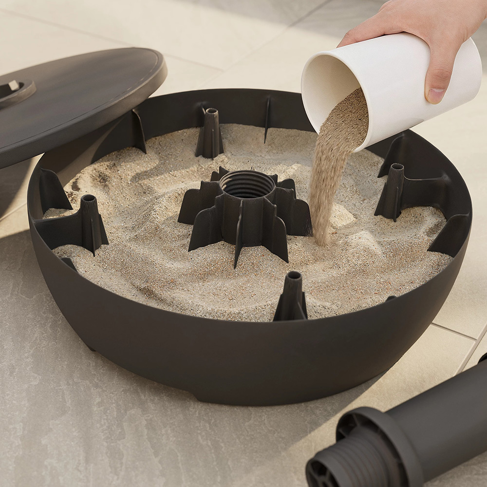Suport pentru umbrela GOODHOME Balaga, 38 x 50 cm, 35kg, plastic, negru
