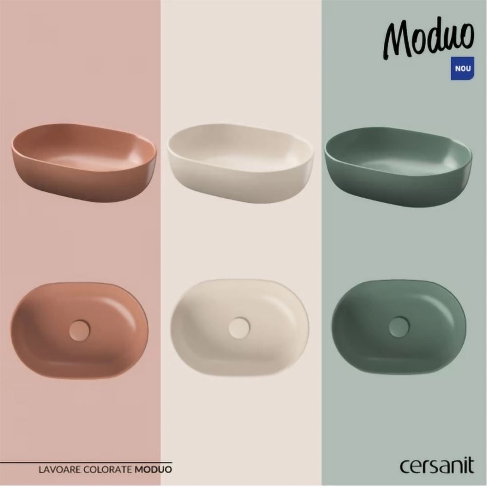 Lavoar pe blat CERSANIT Moduo K116-131, ceramica, 50 x 35.5 x 15 cm, caramiziu