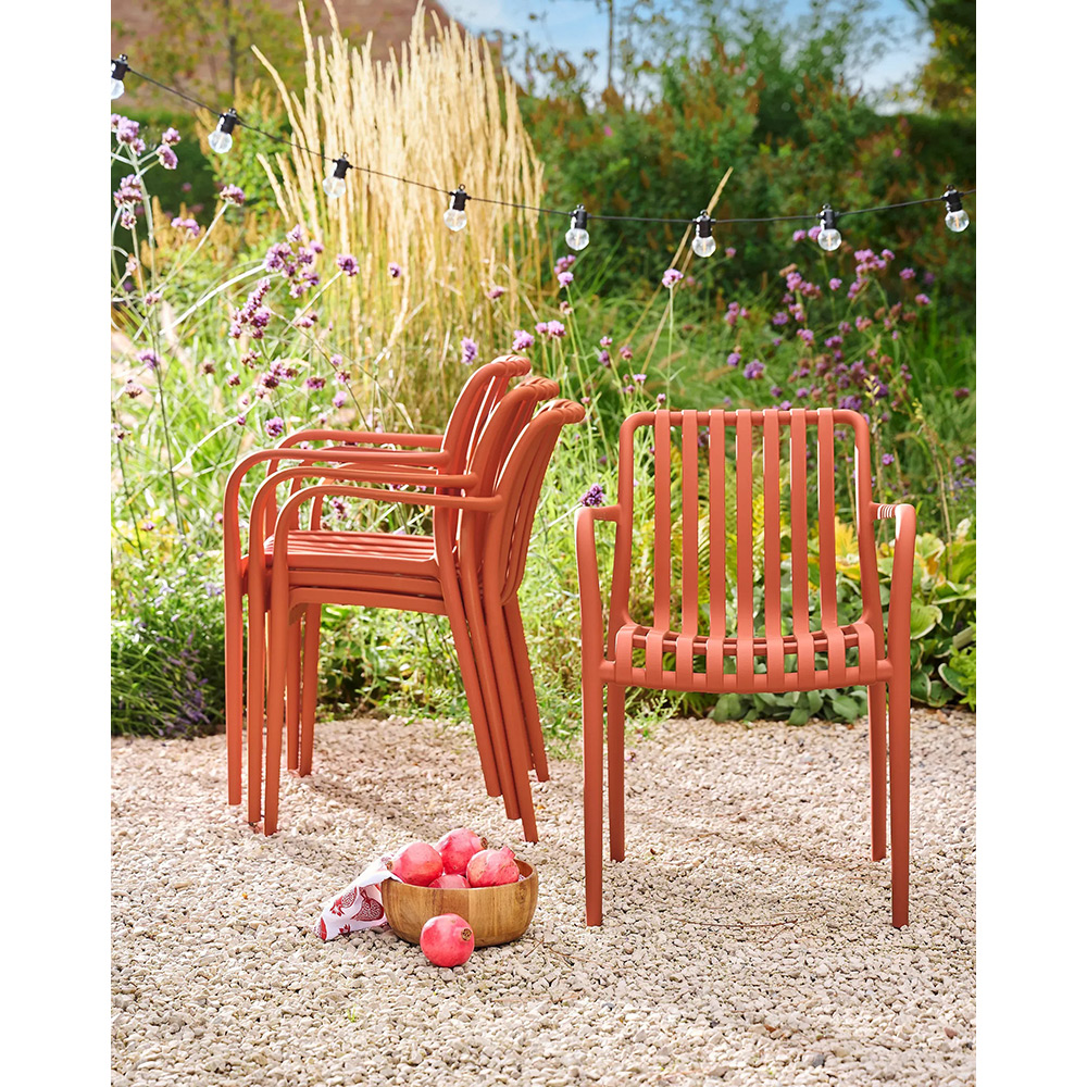 Scaun de gradina GOODHOME Timbo, 55 x 58 x 81 cm, sarcina maxima 100kg, plastic, portocaliu