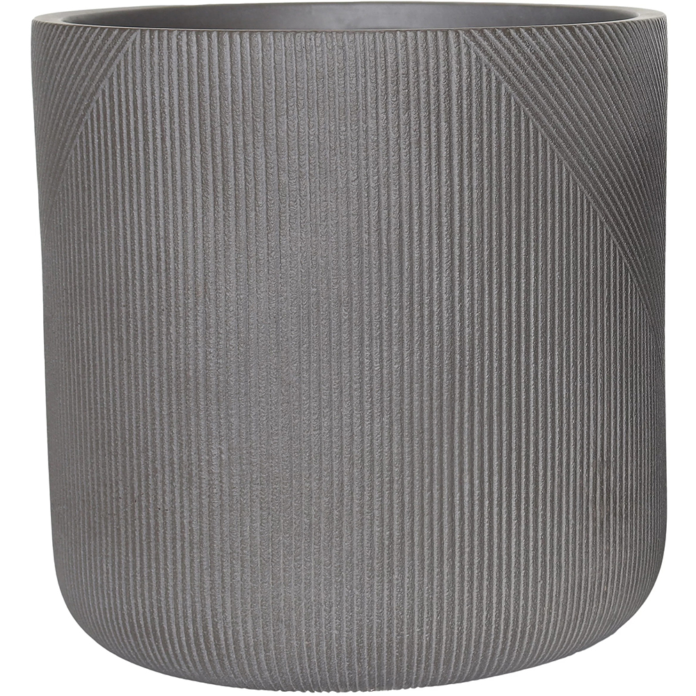 Ghiveci flori VERVE, lut, D 36 cm, gri inchis