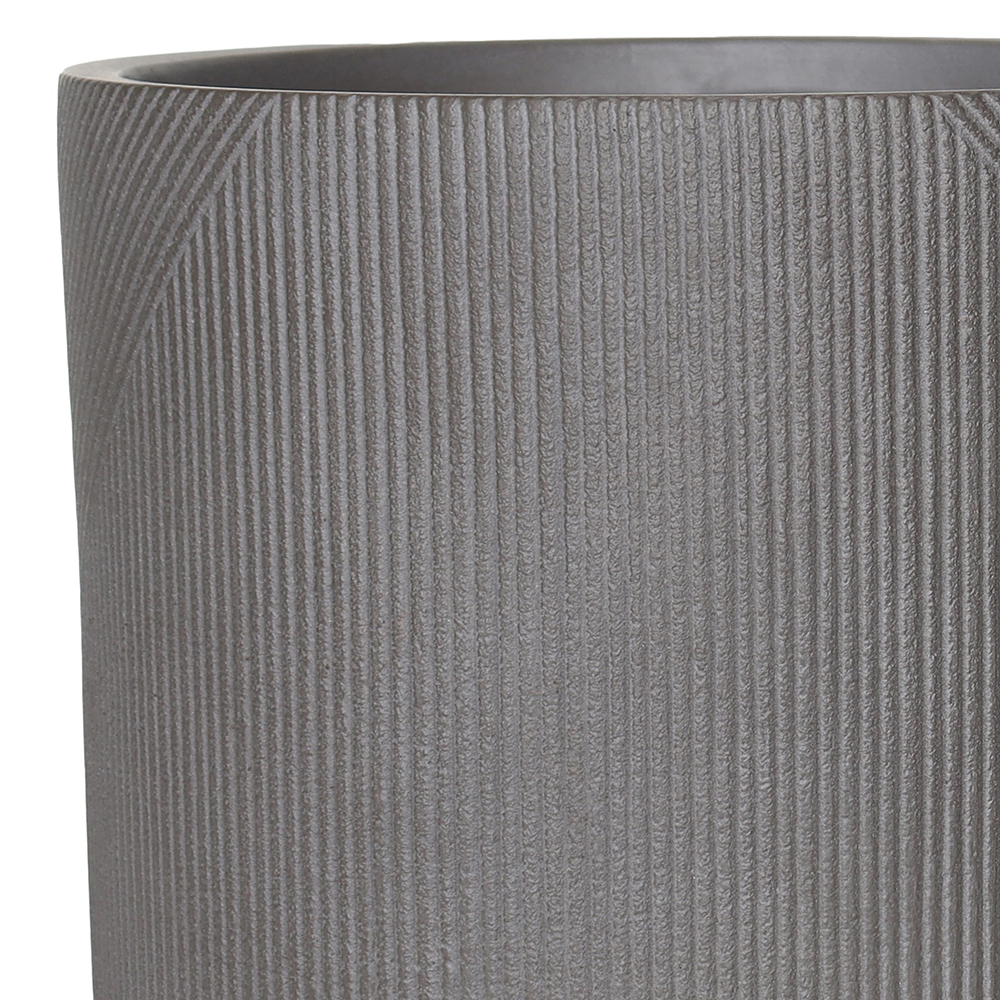 Ghiveci flori VERVE, lut, D 36 cm, gri inchis