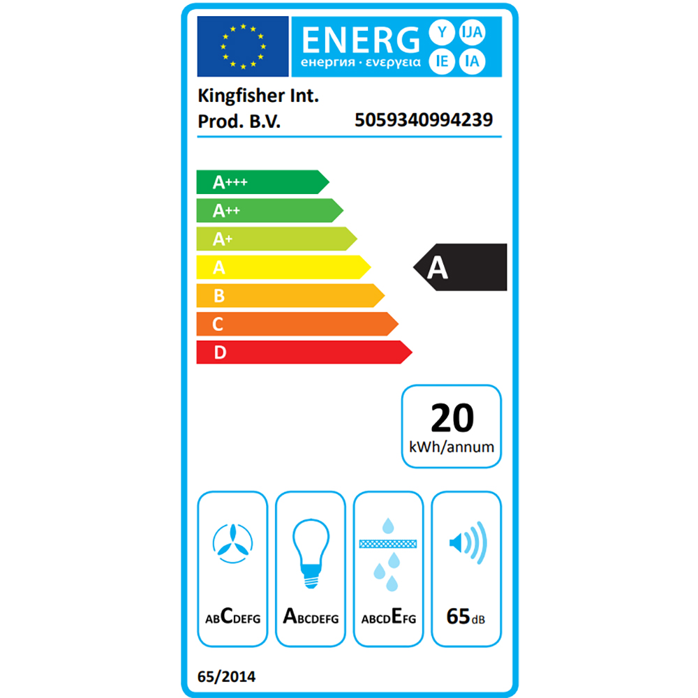 Hota decorativa NNCHHS60EU, 1 motor, 411 m3/h, 60 cm, argintiu