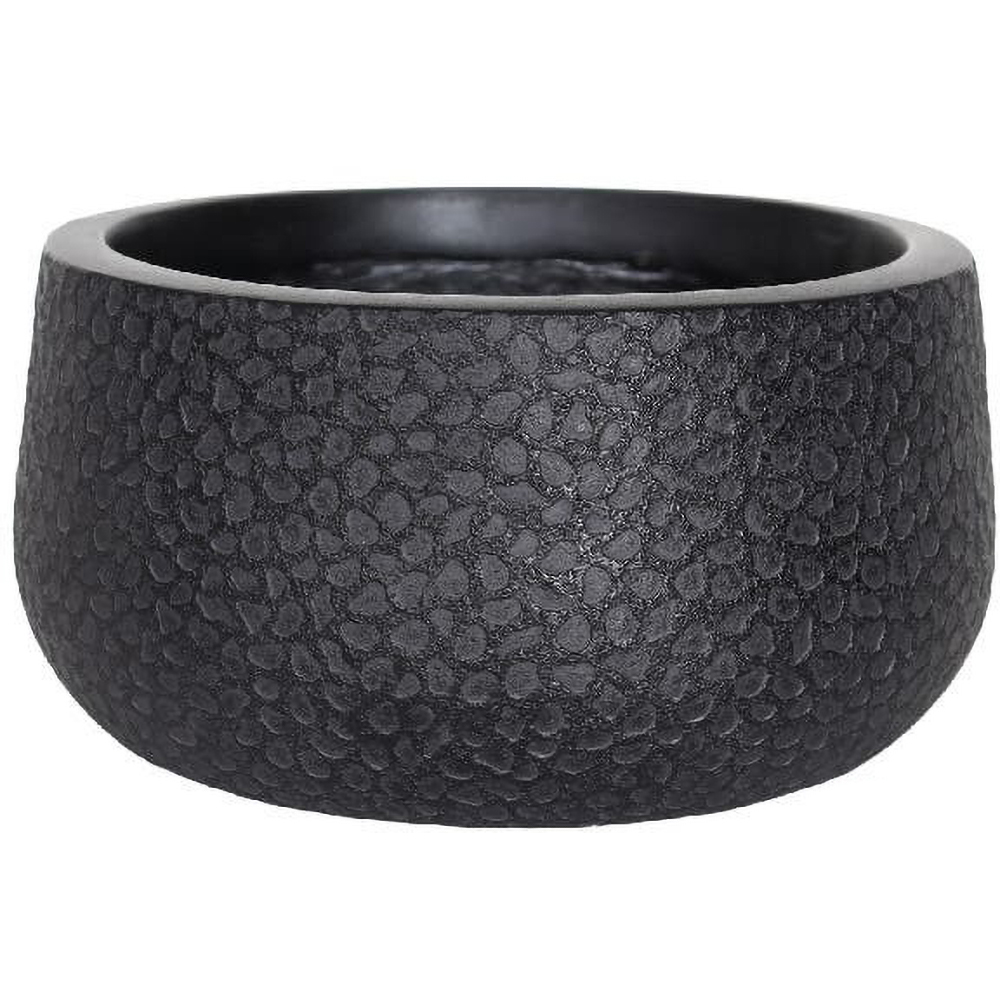 Ghiveci flori VERVE, lut, D 24 cm, negru