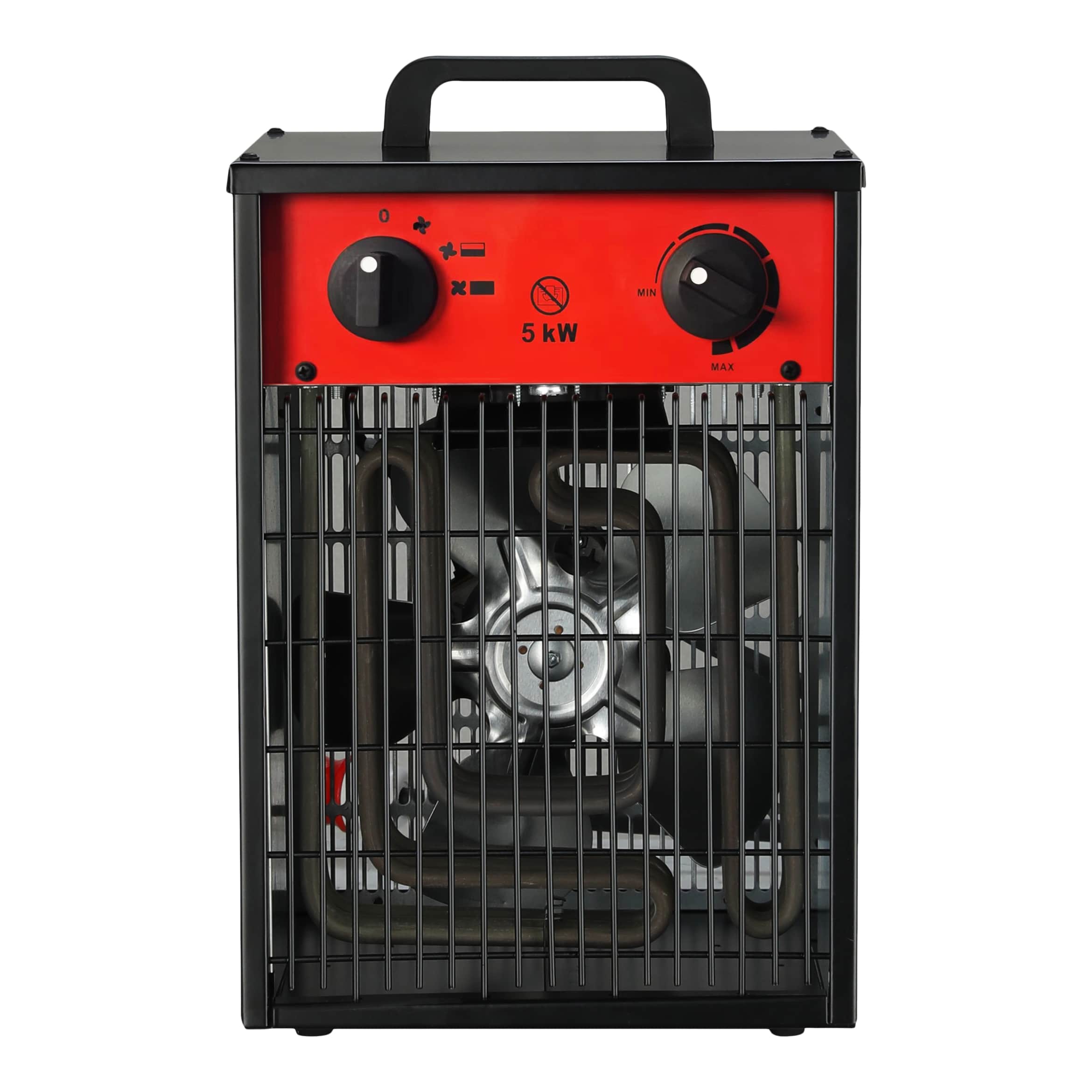 Aeroterma industriala tubulara IFH02-50H, 2 trepte viteza, 5000W, Termostat reglabil, negru