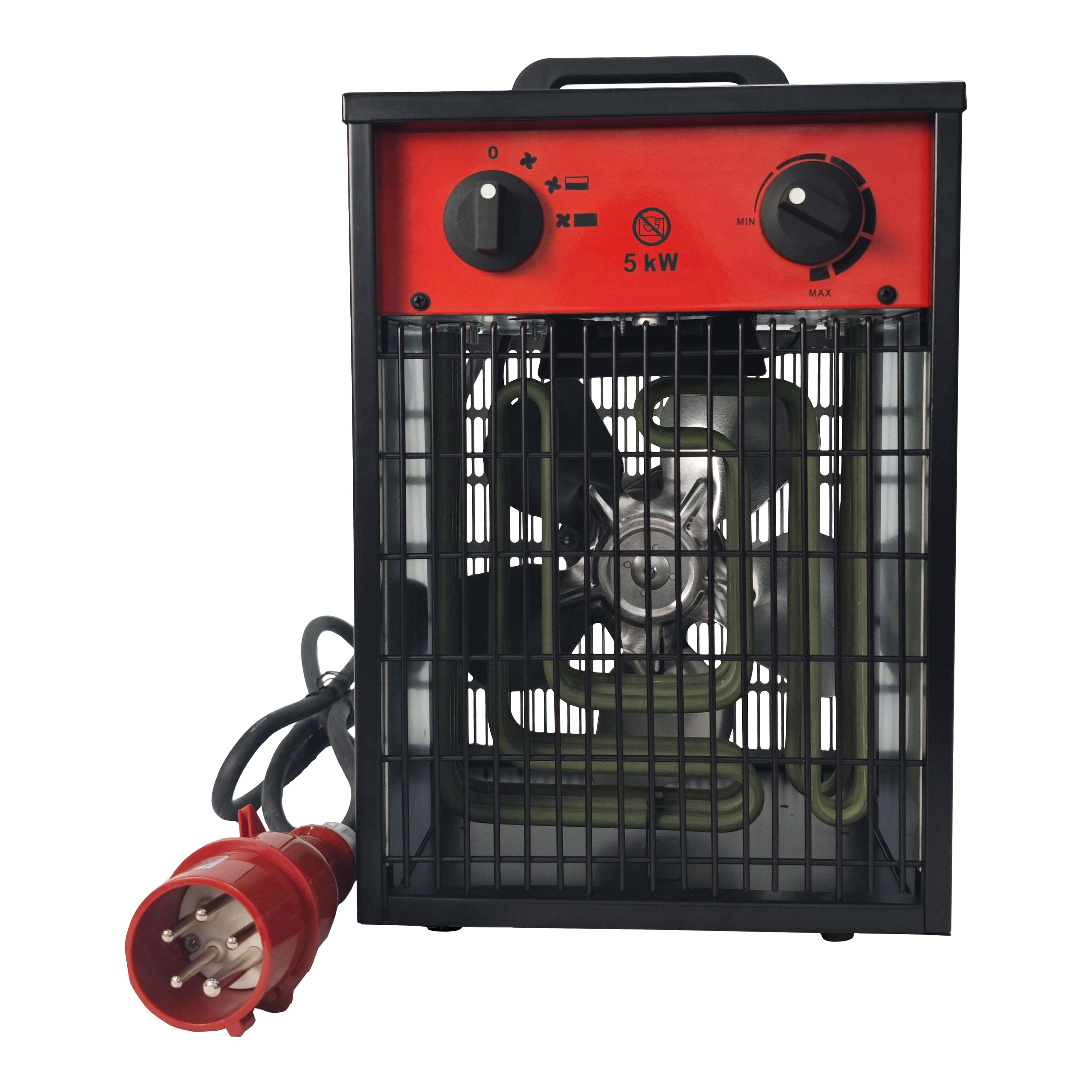 Aeroterma industriala tubulara IFH02-50H, 2 trepte viteza, 5000W, Termostat reglabil, negru