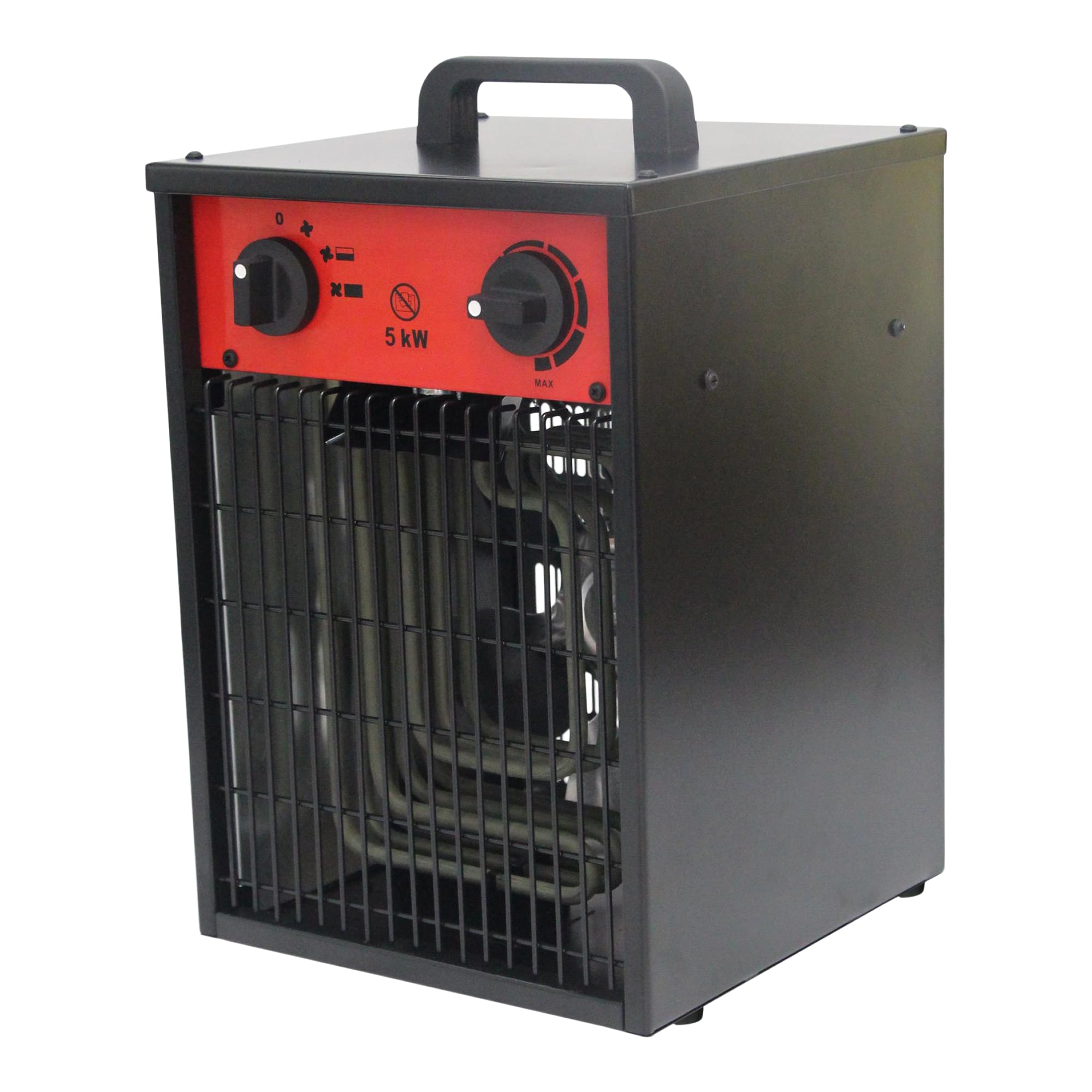 Aeroterma industriala tubulara IFH02-50H, 2 trepte viteza, 5000W, Termostat reglabil, negru