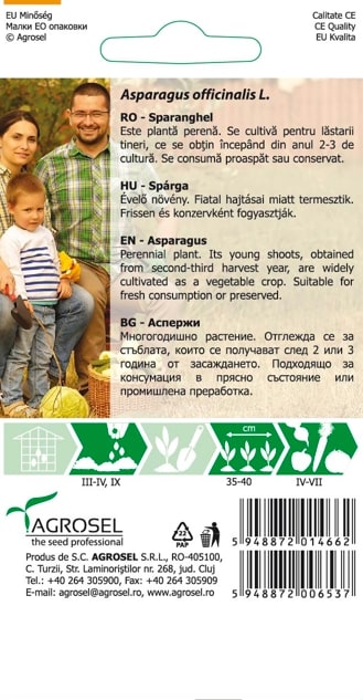Seminte sparanghel AGROSEL, 4.35 g