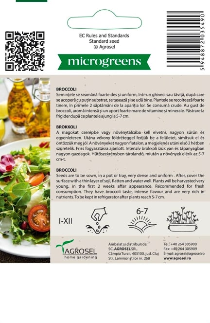 Seminte broccoli (microgreens) AGROSEL, 5.15 g