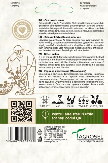 Seminte castravete amar AGROSEL, 5.15 g