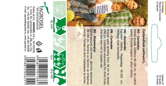 Seminte coriandru AGROSEL, 4.35 g