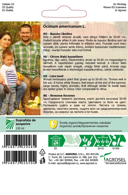 Seminte busuioc lamaios AGROSEL, 5.15 g