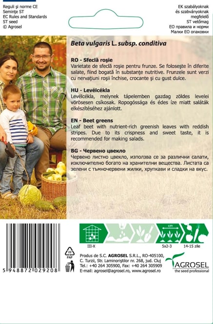 Seminte sfecla rosie Detroit 2 AGROSEL, 5.15 g