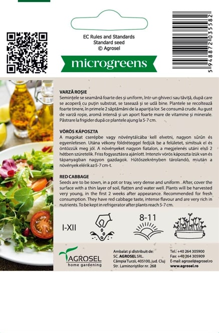 Seminte varza rosie (microgreens) AGROSEL, 5.15 g