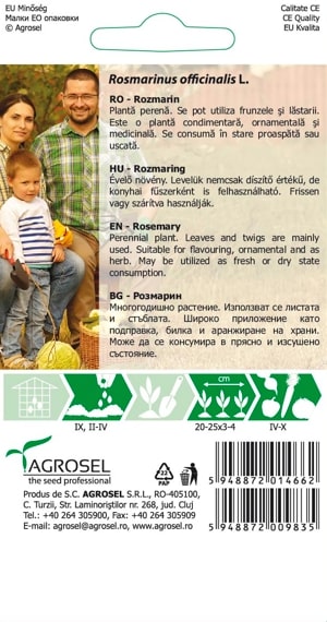 Seminte rozmarin AGROSEL, 4.35 g