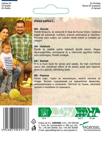 Seminte rucola - baby leaf AGROSEL, 5.15 g