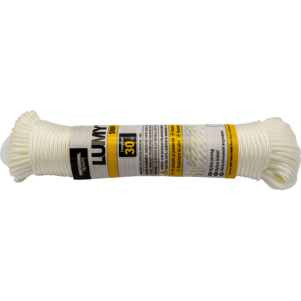 Franghie LUMY TOOLS, nylon, 3 mm x 30 m, alb