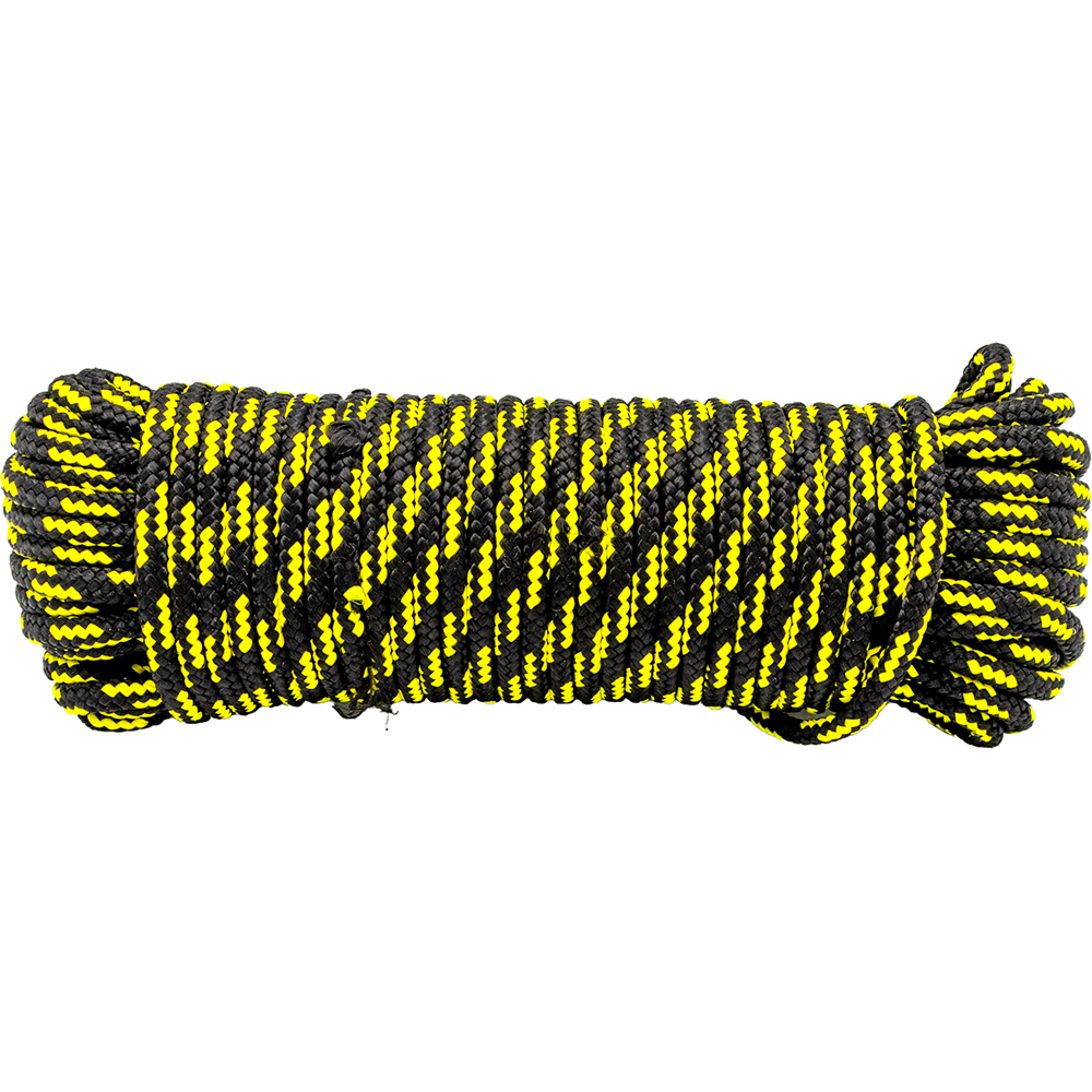 Snur franghie LUMY TOOLS, polipropilena, 6 mm x 10 m, galben-negru