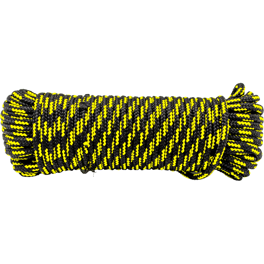 Snur franghie LUMY TOOLS, polipropilena, 6 mm x 25 m, galben-negru