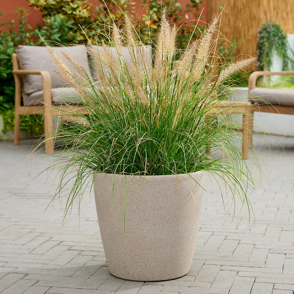 Ghiveci flori VERVE, plastic, D 35 cm, bej
