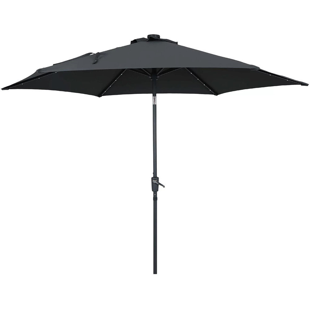 Umbrela gradina inclinabila GOODHOME Ottery, 3 m, D290 cm, UPF30, deschidere tip manivela, aluminiu si poliester, negru