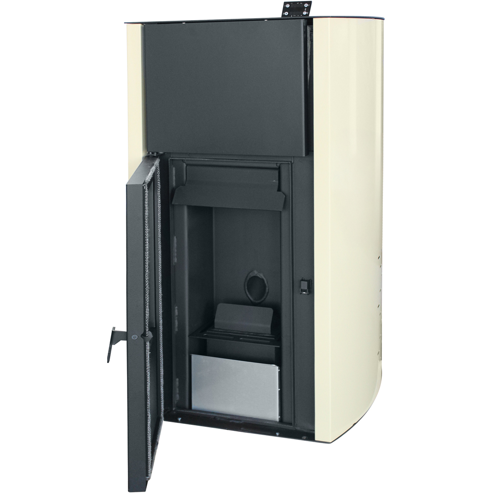 Termosemineu pe peleti FORNELLO Fiama Confort Ivory, 12 kW, 52 x 53 x 90 cm, negru-crem
