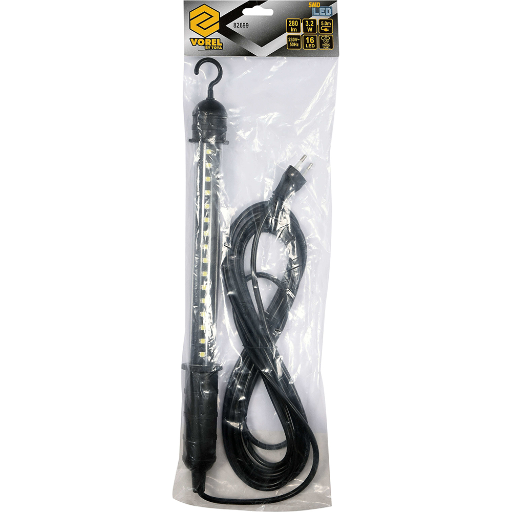 Lampa de lucru LED VOREL, 3.2 W, 280 lm, 5 m, negru