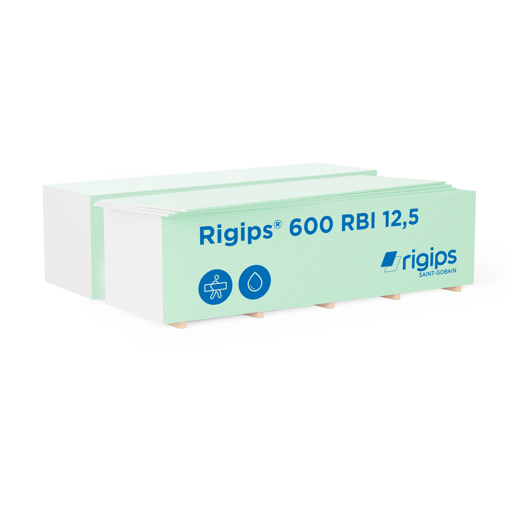 Placa gips carton Rigips RBI, hidrofuga, 12.5 x 600 x 2000 mm