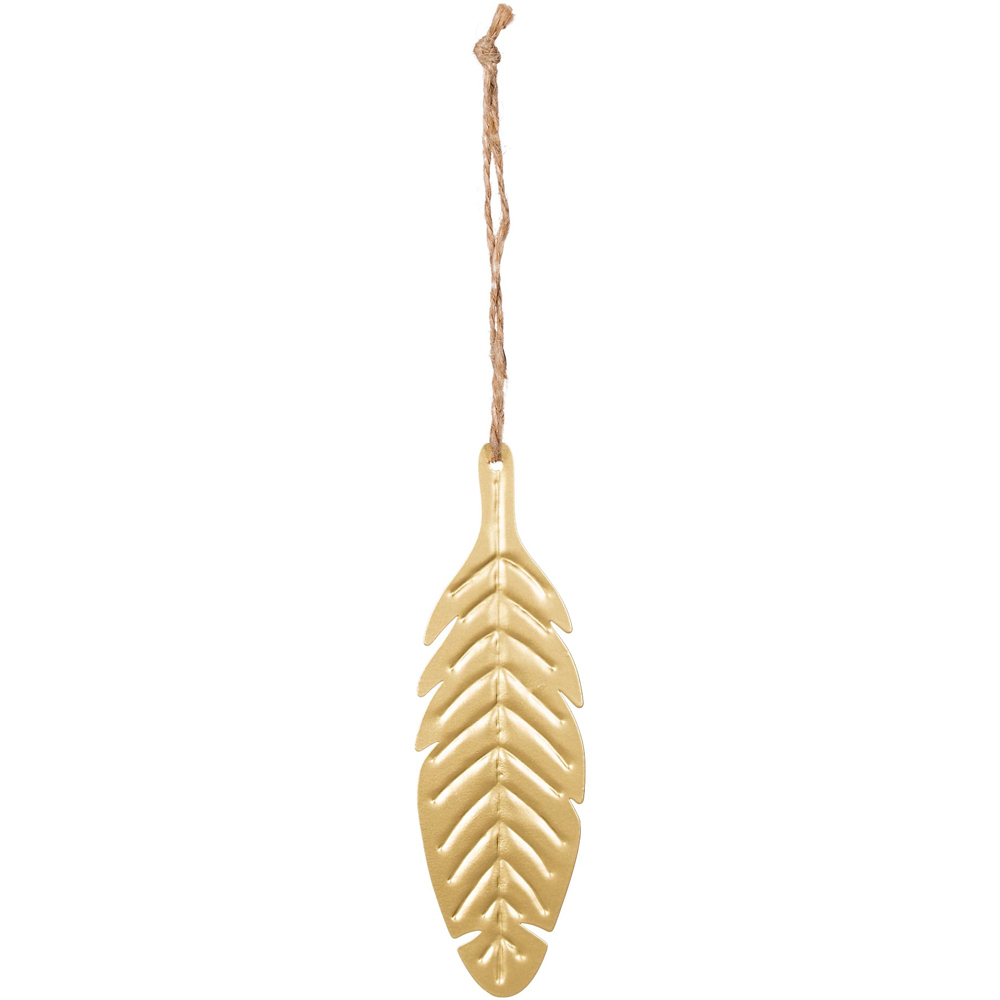 Set ornamente brad Frunze, 3 bucati, 8.6 cm, auriu
