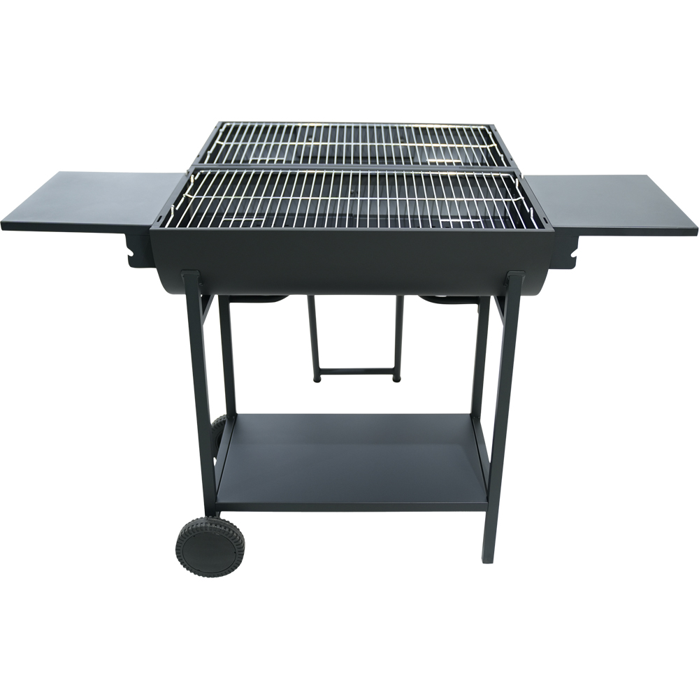 Gratar carbune Stockton KY1811D, 130 x 57 x 100.8 cm, 2 suprafete, negru