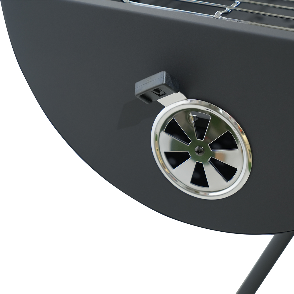 Gratar carbune Stockton KY1811D, 130 x 57 x 100.8 cm, 2 suprafete, negru