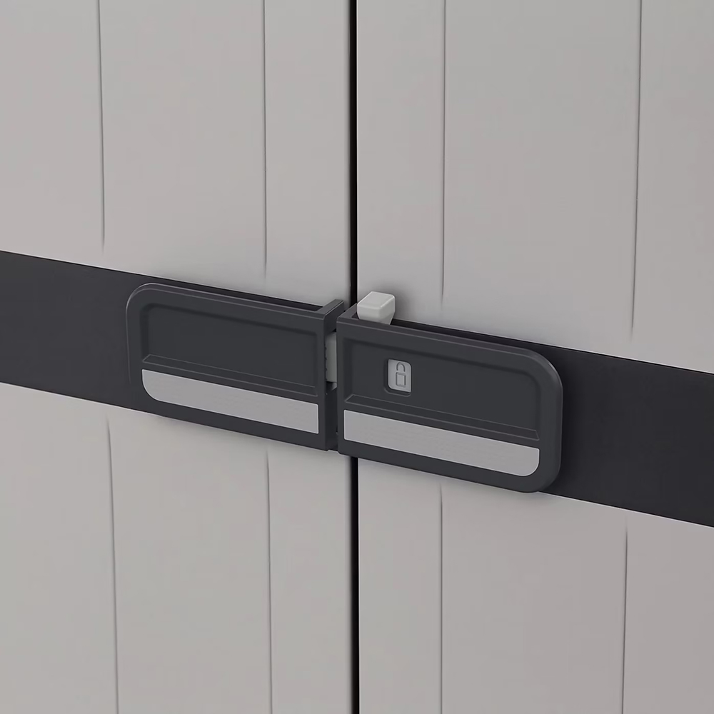 Dulap GOODHOME Links, plastic, 89 x 54 x 190 cm, gri-negru