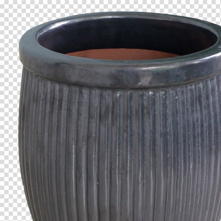 Ghiveci flori VERVE, ceramica, D 38 cm, negru mat