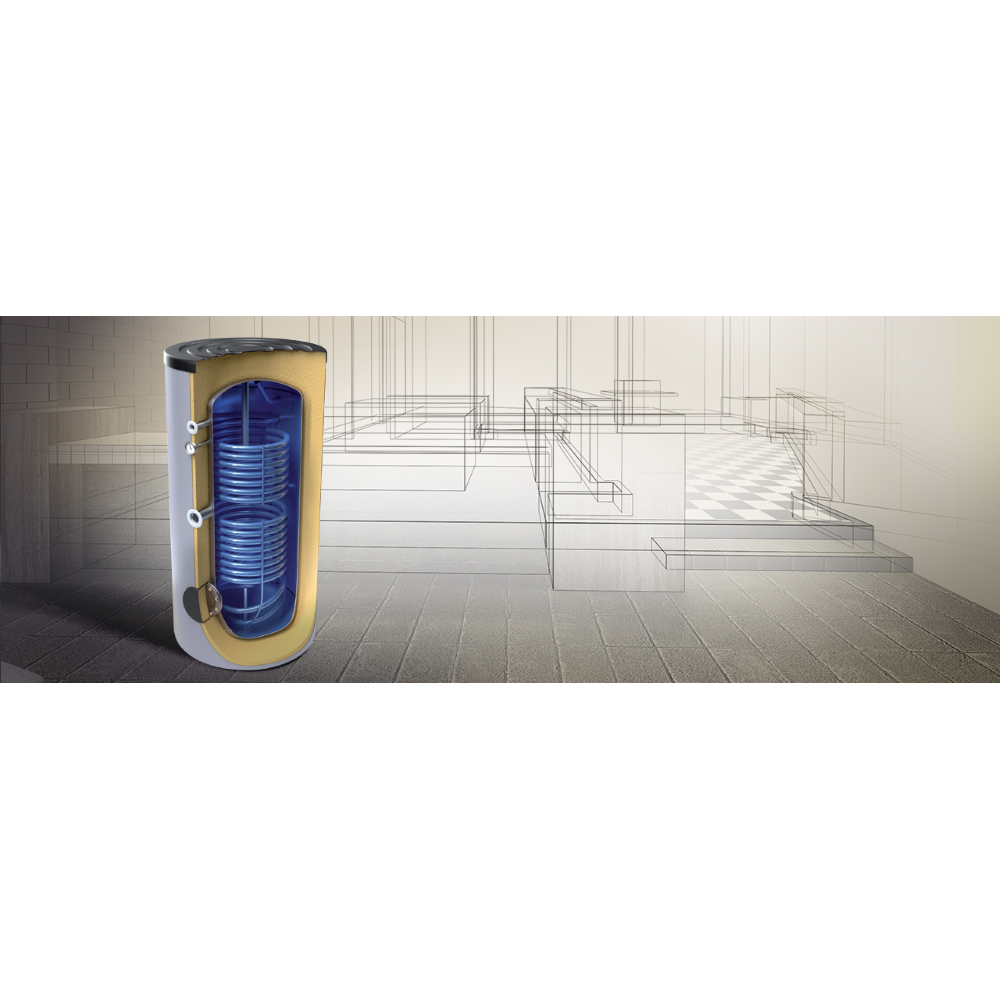 Boiler termoelectric TESY cu 2 serpentine, 200 l, gri
