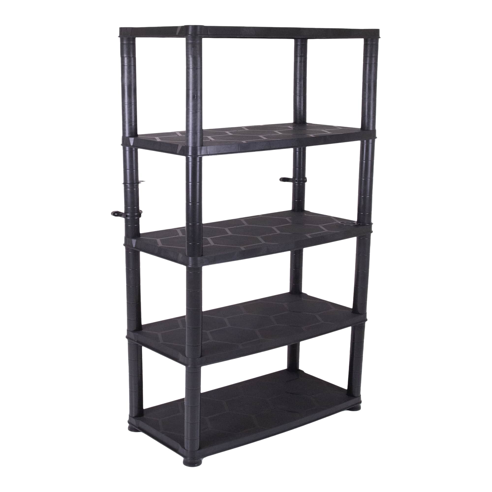 Raft podea, 5 polite, plastic, 120 x 40 cm, negru