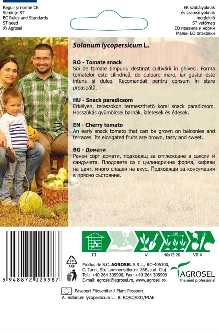 Seminte tomate maro Sandybelle AGROSEL, 5.15 g
