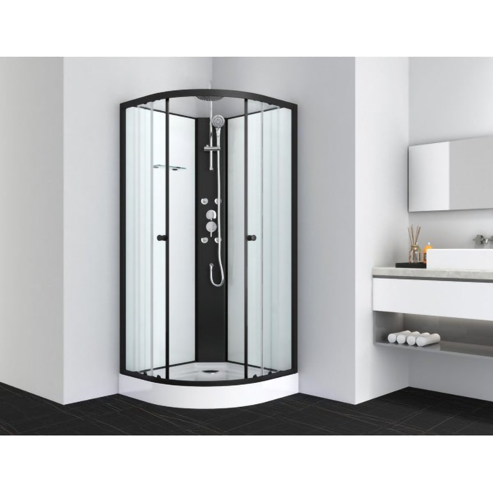 Cabina de dus cu hidromasaj SANOTECHNIK Reload PS16B, 90 x 90 x 225 cm, sticla securizata 4mm, profil negru