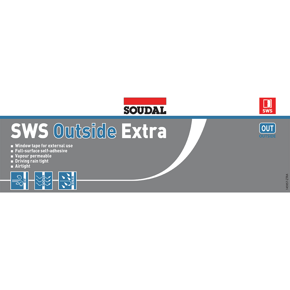 Banda antivapori pentru exterior SOUDAL SWS, 150 mm x 30 m