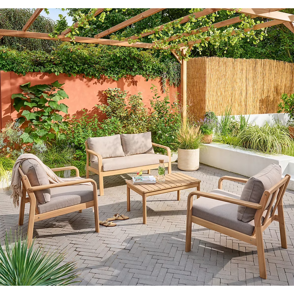 Set mobilier de gradina GOODHOME Riveo Acacia 101517871, 4 piese, maro