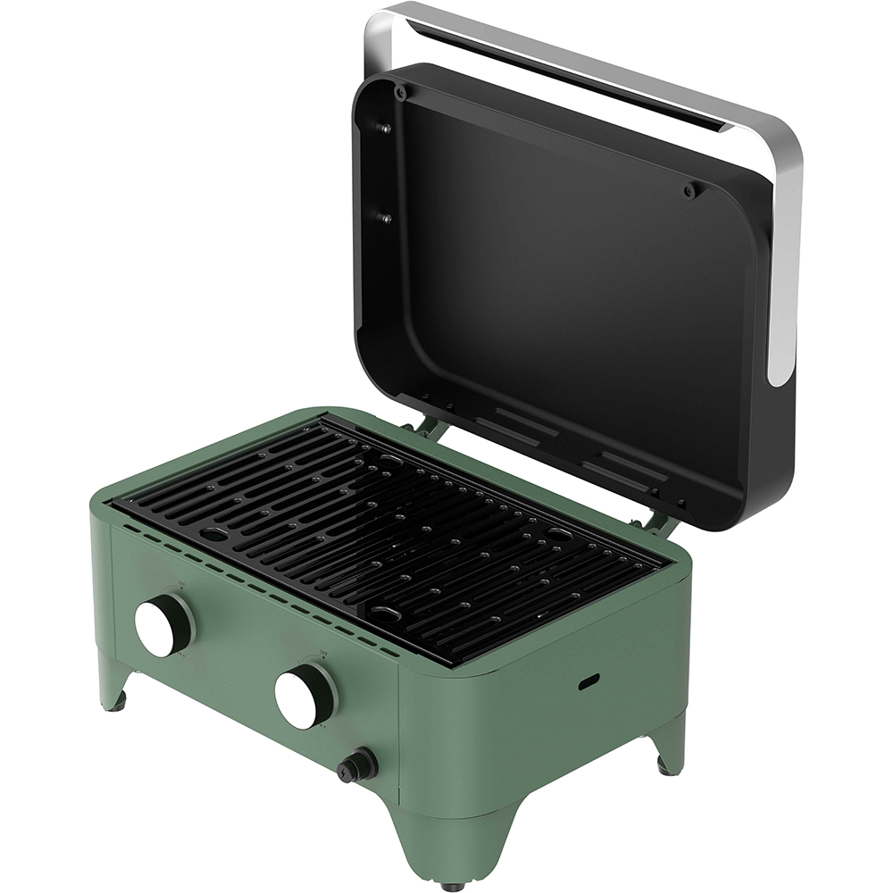 Gratar gaz GOODHOME Shelby Compact, 55 x 45cm, 1 suprafata, verde