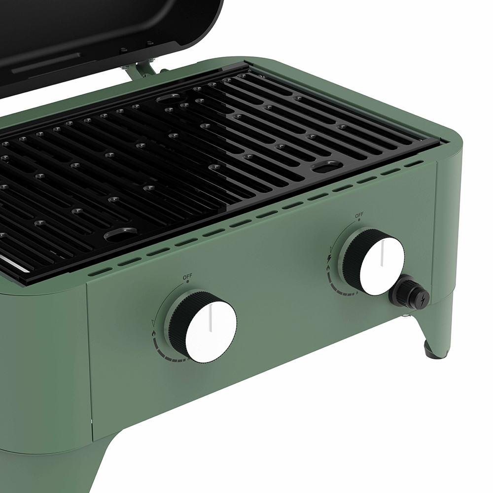 Gratar gaz GOODHOME Shelby Compact, 55 x 45cm, 1 suprafata, verde