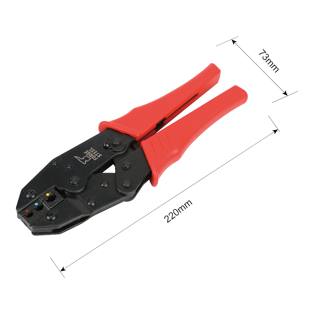 Cleste sertizat FORGE STEEL, 220mm, rosu